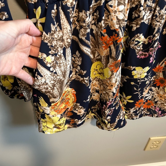 Forever 21 Blue, Orange, Yellow Floral Long Sleeve Romper-Md - Picture 4 of 9